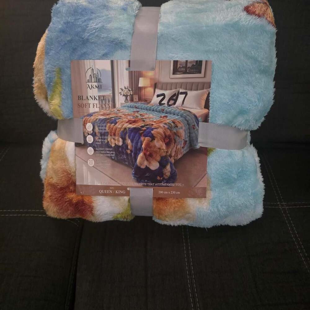 AKMI Soft Flannel Blanket Queen / King Size 200 cm x 230 cm New